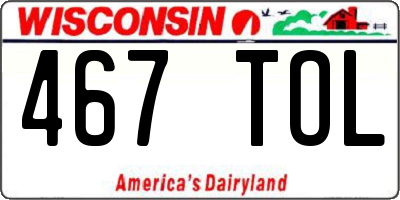 WI license plate 467TOL