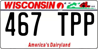 WI license plate 467TPP