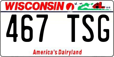 WI license plate 467TSG