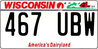 WI license plate 467UBW