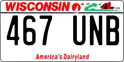 WI license plate 467UNB