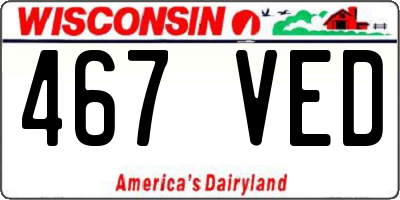 WI license plate 467VED