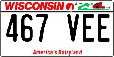 WI license plate 467VEE