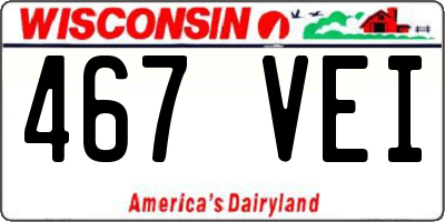 WI license plate 467VEI