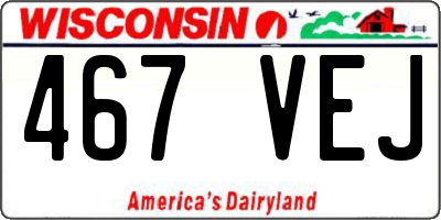 WI license plate 467VEJ