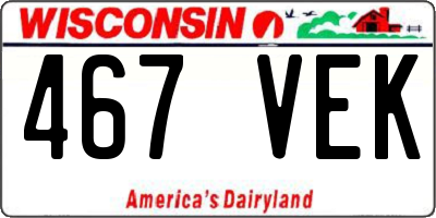 WI license plate 467VEK