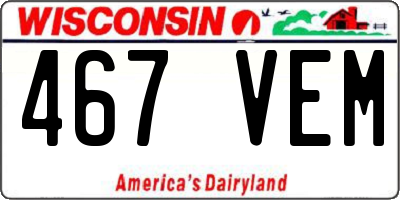 WI license plate 467VEM