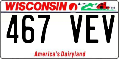 WI license plate 467VEV
