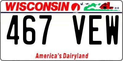 WI license plate 467VEW