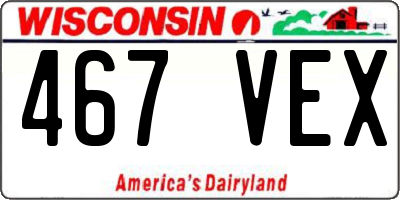 WI license plate 467VEX