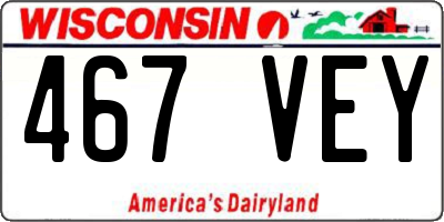 WI license plate 467VEY