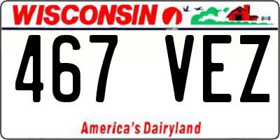 WI license plate 467VEZ