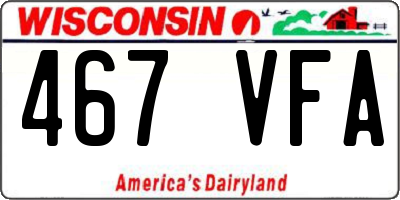 WI license plate 467VFA
