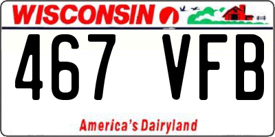 WI license plate 467VFB