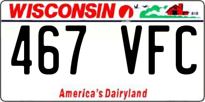 WI license plate 467VFC