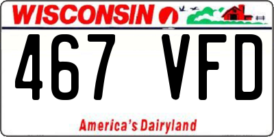WI license plate 467VFD