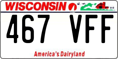 WI license plate 467VFF
