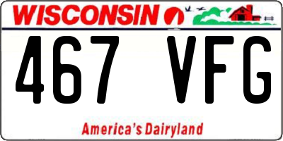 WI license plate 467VFG