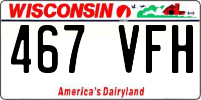 WI license plate 467VFH