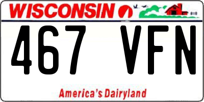 WI license plate 467VFN