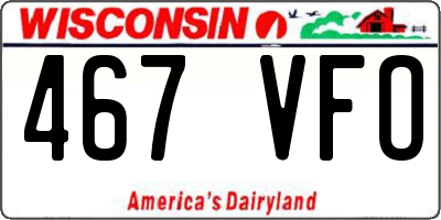 WI license plate 467VFO