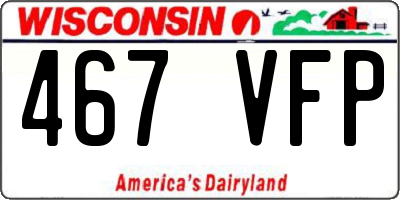 WI license plate 467VFP