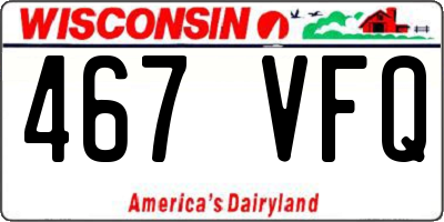 WI license plate 467VFQ