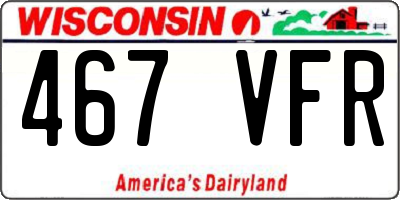 WI license plate 467VFR