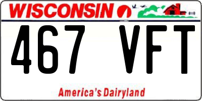 WI license plate 467VFT