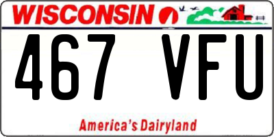 WI license plate 467VFU