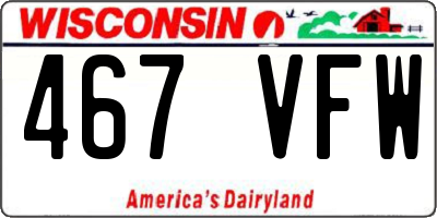 WI license plate 467VFW