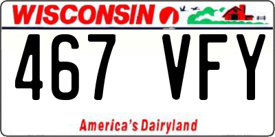 WI license plate 467VFY