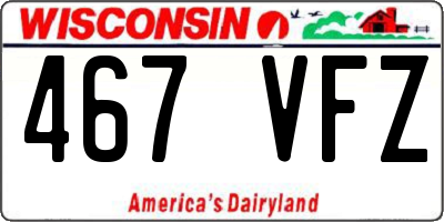 WI license plate 467VFZ