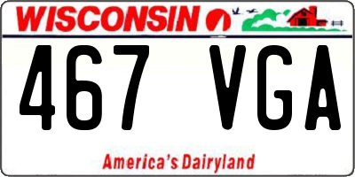 WI license plate 467VGA