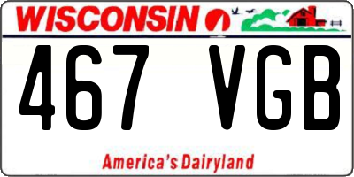 WI license plate 467VGB