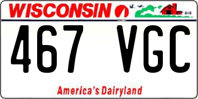 WI license plate 467VGC