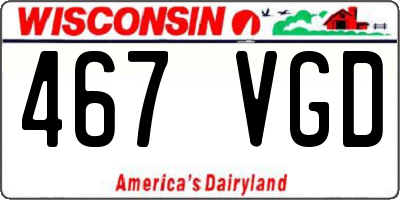 WI license plate 467VGD
