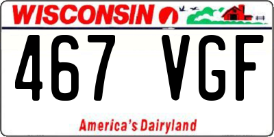 WI license plate 467VGF