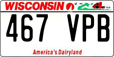 WI license plate 467VPB