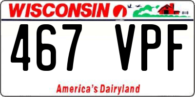 WI license plate 467VPF