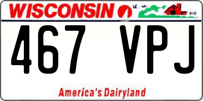 WI license plate 467VPJ