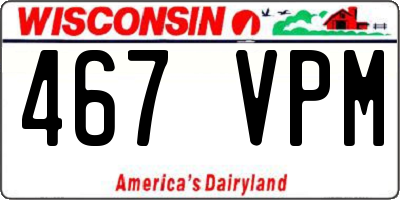 WI license plate 467VPM