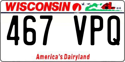 WI license plate 467VPQ