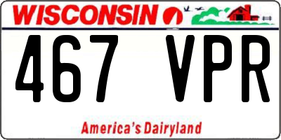 WI license plate 467VPR