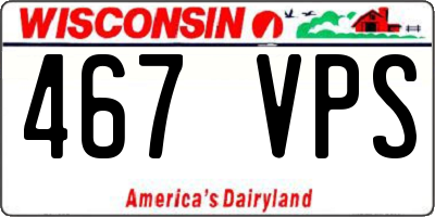 WI license plate 467VPS