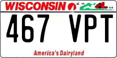 WI license plate 467VPT
