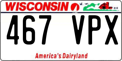 WI license plate 467VPX