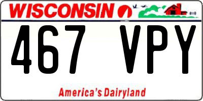 WI license plate 467VPY
