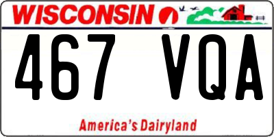 WI license plate 467VQA