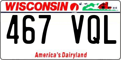 WI license plate 467VQL